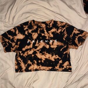 “Friends” bleach dyed cropped tee